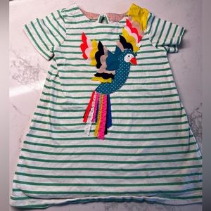 Mini Boden A Line Parrot Dress